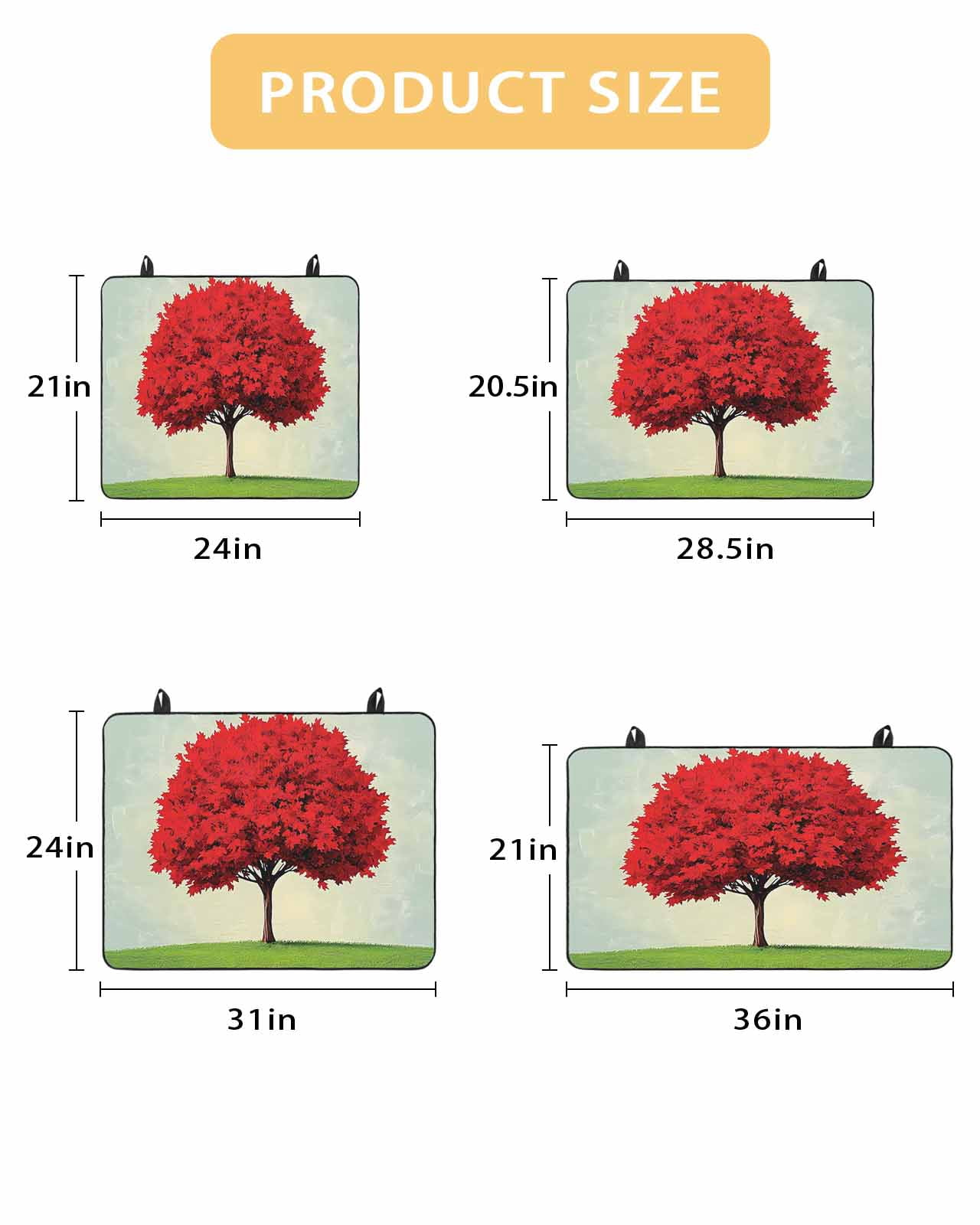 nqOlkjepod Large Induction Cooktop Protector Mat 36"x21", Red Tree Stove Top Covers for Electric Stove, Green Grass Gradient Sky Watercolor Decorative Stove Burner Cover Mats, Glass Top Stove Cover