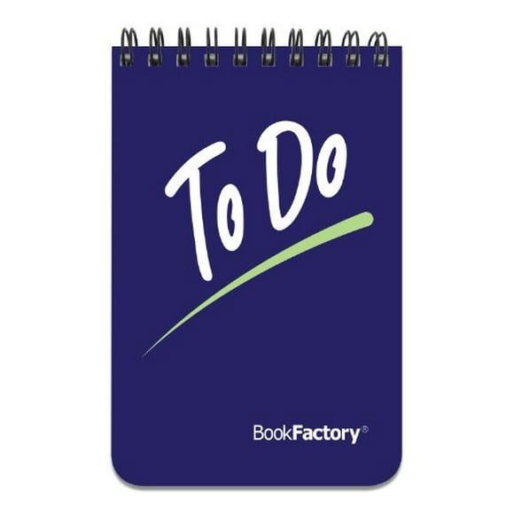 BookFactory Carnet de Liste de Tâches/mini Journal de Tâches/poche Bloc-Notes Liste de Tâches, 120 Pages - 3 1/2 Pouces x 5 1/4 Pouces, Couverture Épaisse Translucide Durable, Sans Reliure