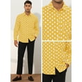 thumbnail image 4 of Unique Bargains Men's Polka Dots Dress Shirt Button Down Long Sleeve Casual Shirts XL Yellow, 4 of 6