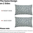 thumbnail image 4 of Blue Gray Daisy Floral Block Print Lumbar Pillow Covers 12X20 Inch Grey Beige Flowers Decorative Pillow Cases Set of 2 Farmhouse Home Decor Vintage Rustic Cute Throw Pillows For Sofa Couch Outdoor, 4 of 6