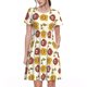 thumbnail image 1 of Balery Sunflowers And Skull Vestidos sueltos de manga corta para mujer, vestidos de verano 2025, vestidos casuales de corte A con vuelo., 1 of 6