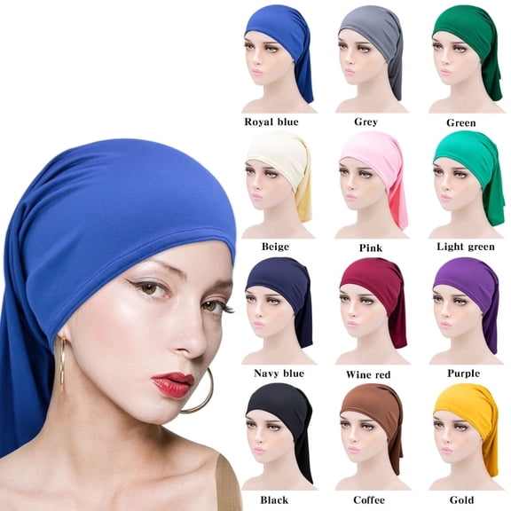 Yoyauz Women's Stretch Under Scarf Hijab Cap Solid Color Hijab Tube Under Caps Unisex Hijab Hats