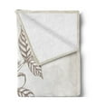 thumbnail image 2 of Coffee Soft Flannel Fleece Throw Blanket, Monochrome Sketch Branch with Leaves and Beans Agricultural Components Coffee, Cozy Plush for Indoor and Outdoor Use, 70" x 90", Pale Tan Cocoa, by Ambesonne, 2 of 5