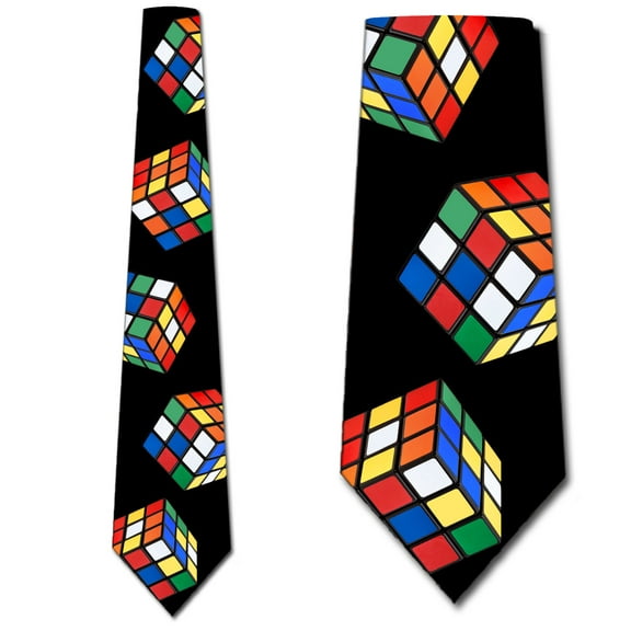 Puzzle Cube Large Repeat Necktie Mens Tie by Three Rooker