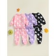 thumbnail image 3 of Suagox Toddler Boys Girls  2Pcs Fall Clothes Set Halloween Outfits Ghost Print Long Sleeve Sweatshirts and Long Pants for 0-24 Months and 2-3 Years Old Baby, 3 of 9