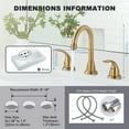 thumbnail image 4 of Wowow 2-Handle 6" and 8" Widespread Gold Lavatory Faucet with Supply Hoses & Drain Assembly, 4 of 5
