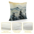 thumbnail image 4 of Creowell  Forest Throw Pillow Cushion Case , Watercolor Painting of Nature Landscape Hazy Mountains and Pine Trees, Modern Accent Double-Sided Digital Printing, 4 of 5