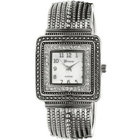 Geneva Platinum Women's Rhinestone Accen