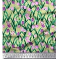 thumbnail image 1 of Soimoi Rayon Fabric Leaves & Tulip Floral Print Fabric by The Yard 56 Inch Wide, 1 of 3