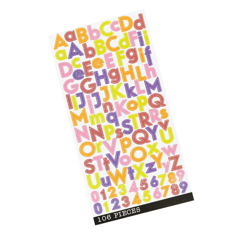 Sticko Alphabet Stickers - Funhouse Small Metallic Multi