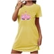 thumbnail image 1 of Camisón corto de talla grande para mujer, camisón de manga corta con estampado en el pecho, camisón corto, 1 of 3