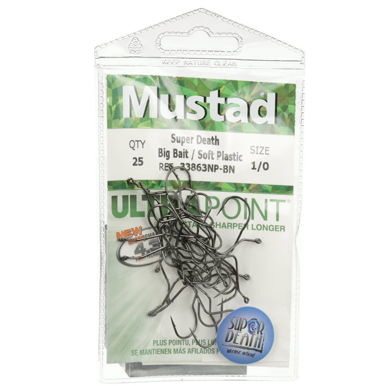 Mustad Super Death Soft Plastics Hook- 1x Strong | Size 1/0