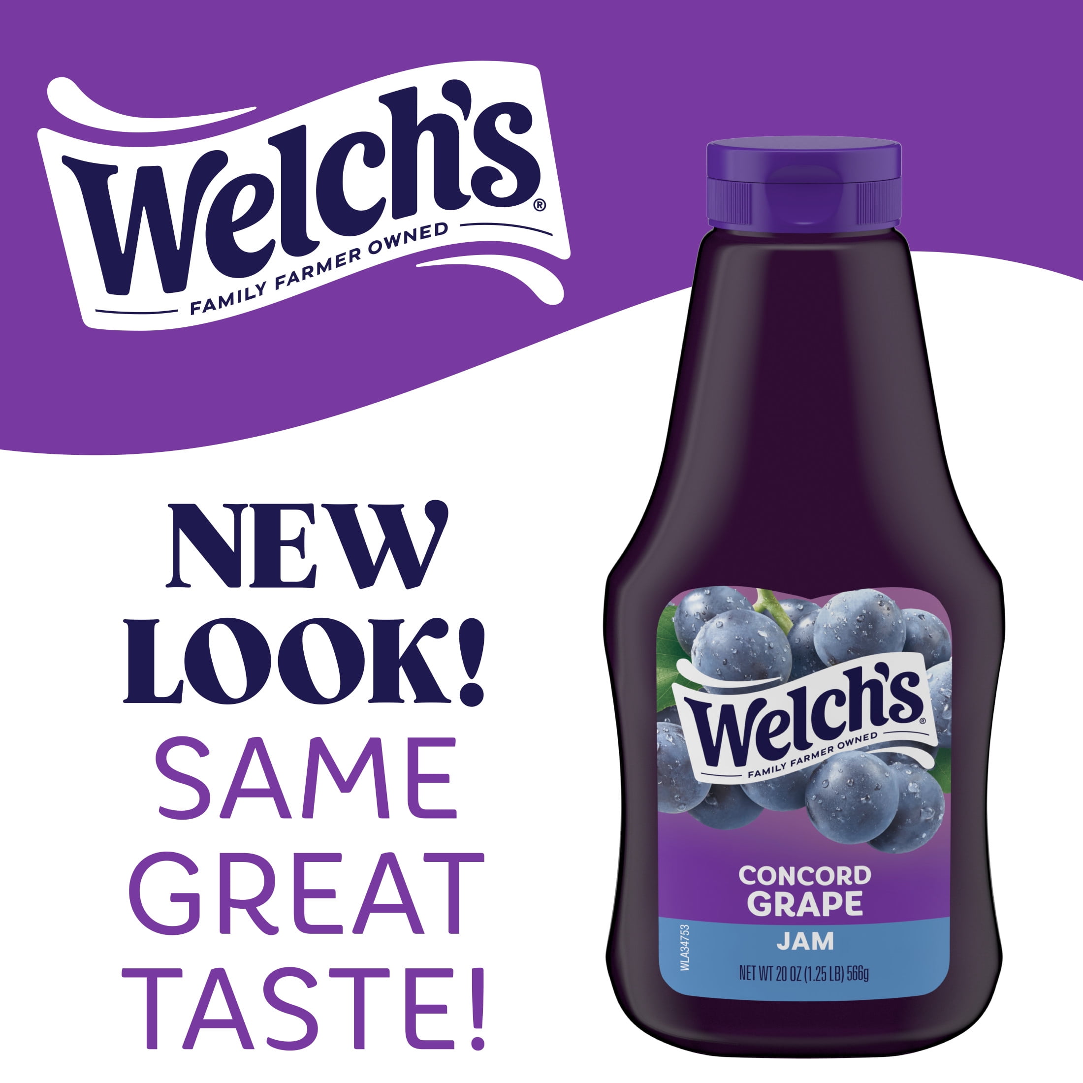 Welch's Concord Grape Jam, 20 oz Squeeze Bottle