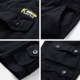 thumbnail image 4 of Homeyce Men's Camo Cargo Shorts with Multi-Pocket Elastic Waist Shorts Drawstring Ripstop Straight Leg Cargo Short Casual Relaxed Fit Wild Outdoor Work Outfit,Black S, 4 of 4