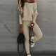 thumbnail image 2 of Conjunto deportivo de mujer de color liso y cuello redondo - Jersey informal de otoño-invierno con pantalones - Poliéster y spandex - Tallas S-XXL, 2 of 7