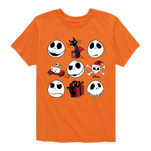 The Nightmare Before Christmas - Jack Christmas Grid - Toddler And Youth Short Sleeve Graphic T-Shirt