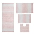thumbnail image 2 of Home Weavers Gradation Rug Collection 100% Cotton Non-Slip Bathroom Rug Set Machine Washable Bathroom Rug, Bath Rug, U Shaped Contour, Runner, Pink Color 4 Piece Bath Rug set, 2 of 4