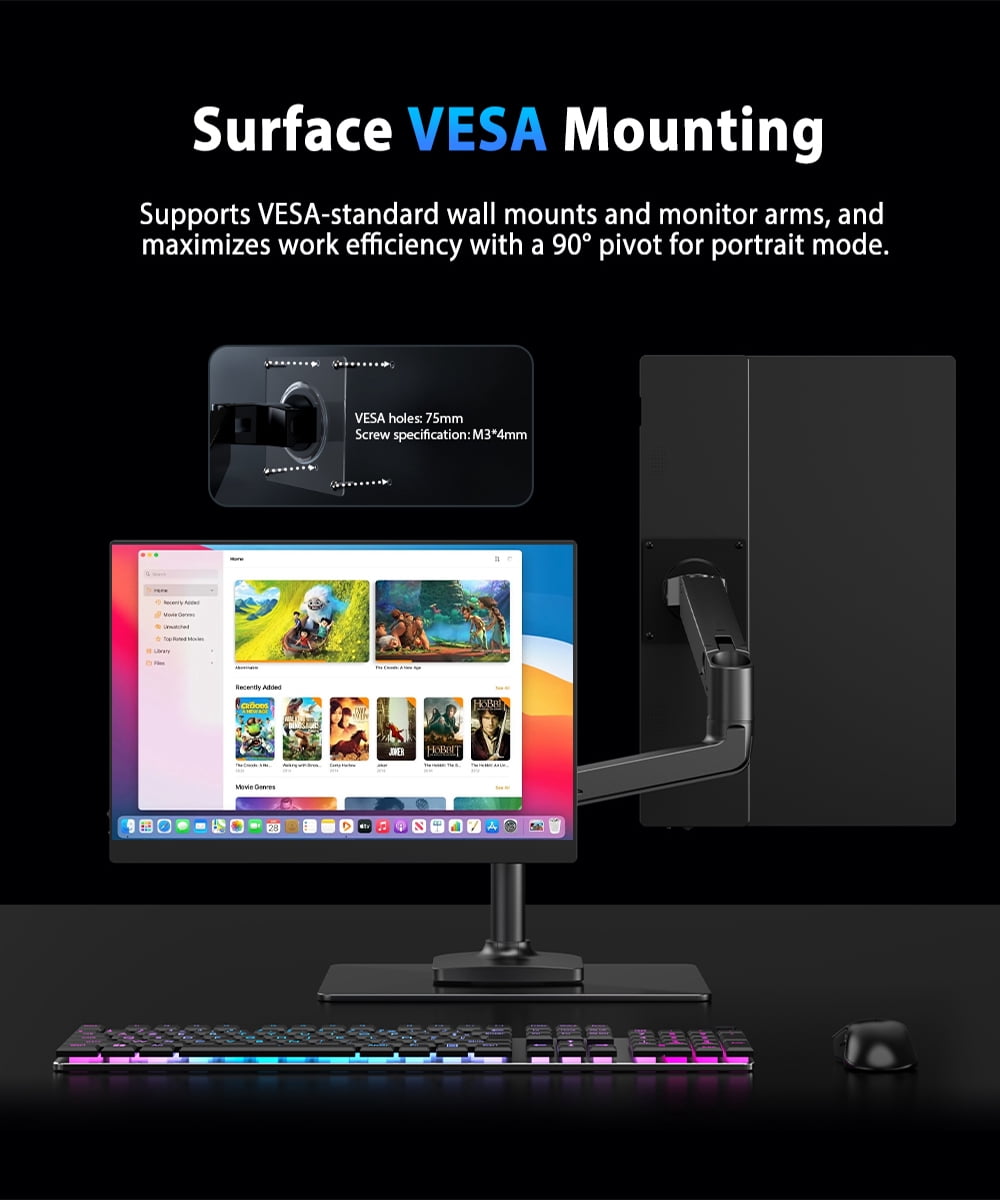UPERFECT GR16DQ 120Hz Gaming Monitor 2560*1600 2K Portable Monitor