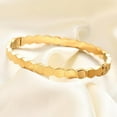 thumbnail image 3 of Stainless Steel Hexagon Bee Nest Stye Classic Plain Bangle Bracelet, 3 of 5