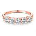 thumbnail image 3 of Gem Stone King 1.35 Ct Round E-F Lab Grown Diamond 18K Rose Gold Plated Silver Ring, 3 of 6