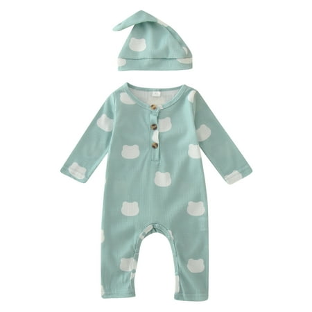 

ASEIDFNSA Baby T Shirts 12 Months Boy Boys Clothes Autumn Baby Girls Boys Cute Knit Romper Cartoon Printing Long Sleeve Jumpsuits Hat Outfits Clothes Set