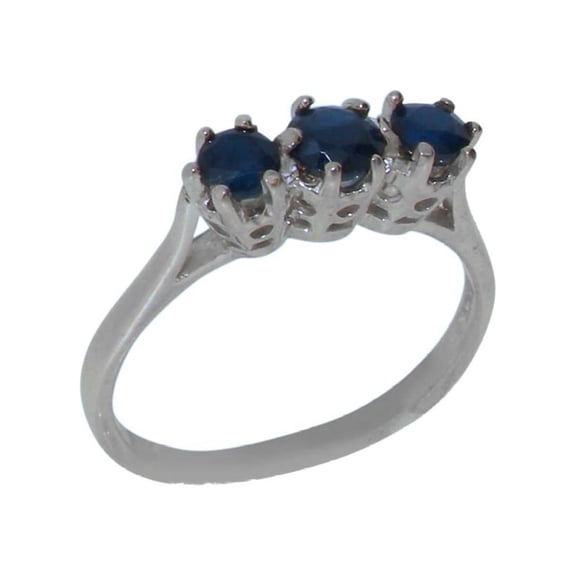 LBG 10k White Gold Natural Sapphire Womens Anniversary Ring - Size 10