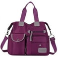 thumbnail image 2 of Nylon Crossbody Bags for Women Trendy Purses and Handbag Travel Large Cross Body Bag Retro Totes Anti Theft Shoulder Bag for Ladies with Multi Pocket Purple, 2 of 9