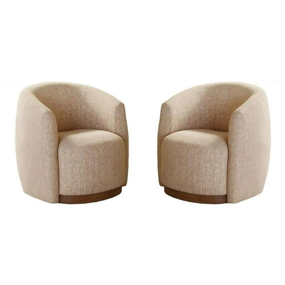 Pemberly Row Contemporary Sand Dollar Swivel Accent Chair Two Pack