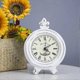thumbnail image 3 of Vintage Table Clock Wood Small White Desk Clock Silent No Ticking Battery Operated Rustic Farmhouse Decor Retro Clock, 3 of 5