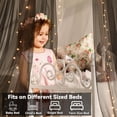 thumbnail image 5 of Bed Canopy with Lights, Bed Canopy for Girls Princess with Luminous Stars, Canopy Bed Curtains for Twin to King Size Bed, Baby Kids Adult Indoor Decor Bedroom Reading Nook Halloween Decoration (Black, 5 of 15
