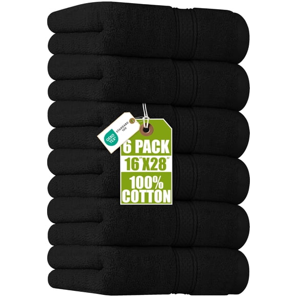 Utopia Towels 6 Pack Premium Hand Towels Set, 16 by 28 inches, 100% Ring Spun Cotton, Ultra Soft and Highly Absorbent 600GSM Towels for Bathroom, Gym