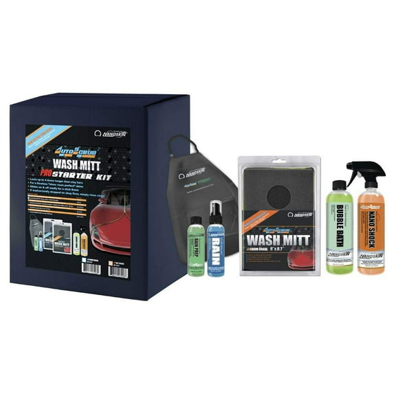 Nanoskin AUTOSCRUB 6" Surface Prep Mitt - Medium Grade Pro Kit - Clay Bar Replacement Tool to Remove Embedded Contaminants Before Wax & Coating | Safe for Painted Surface, Glass, Plastic, Metal & More