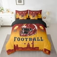 thumbnail image 2 of jejeloiu American Football City Twin Bedding Sets,7-Piece,Rugby Helmet Bedding Comforter Set,Red Orange Sheet Sets For Boys,Lightweight Room Decoration Reversible, 2 of 7