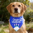 thumbnail image 3 of Gytml Happy Birthday Dog Bandana, Soft Cotton Pet Triangle Scarf, Adjustable Tie Design Festive Pet Birthday Bandana For Dogs, Cats & Birthday Celebrations Blue-43*63, 3 of 3