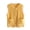 Yellow, variant on Women's Round Neck Snap Heart Embossed Fleece Gilet, Dual Hip Flap Pockets, Plush Soft Outer for Café Visits Beige M