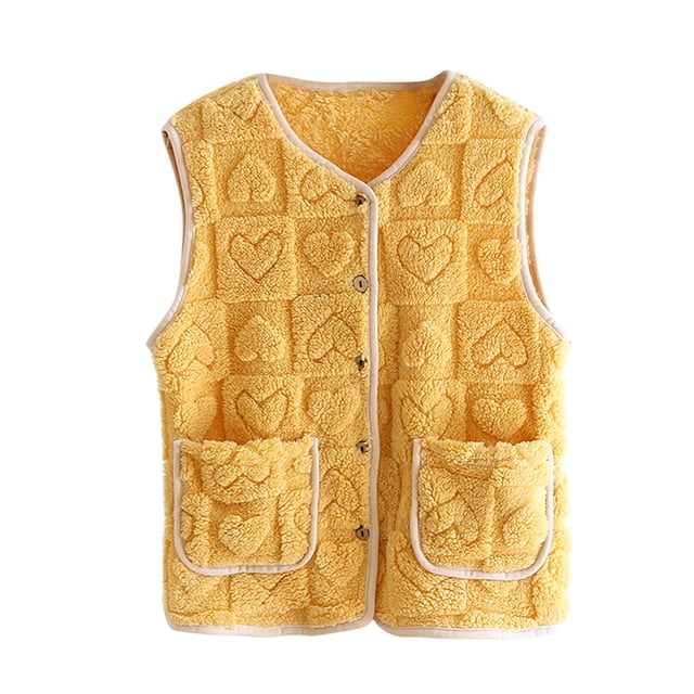 Gpaecead Cropped Puffer Vest Women Lightweight Quilted Sleeveless Jackets Fall Winter Button Coat