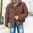 thumbnail image 2 of iHPH7 Puffer Jacket Hooded Puffer Jacket Women Warm Winter Coats for Women Warm Clothes for Women Long Winter Jackets for Women's Hooded Winter Coats Puffy Jackets Women Coffee XXL, 2 of 9