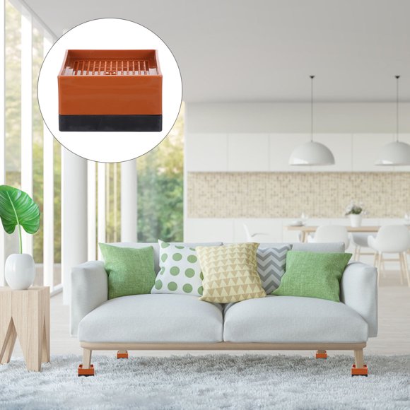 WHAMVOX 2Pcs Furniture Height Increasing Pad Brown Plastic for Floor Protection Sofa Use