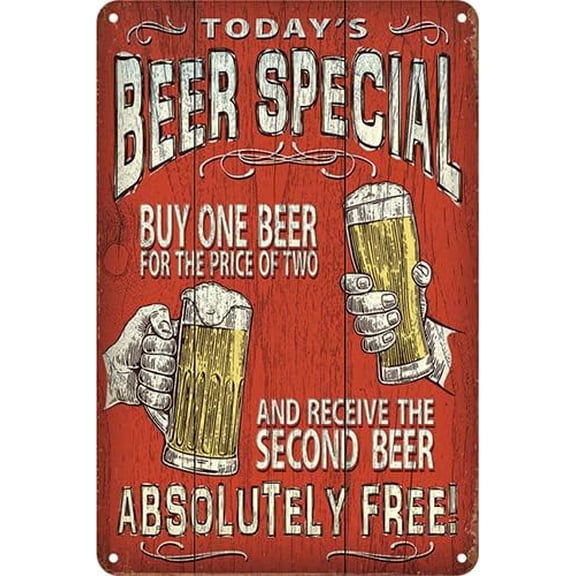 Funny Beer Special Metal Tin Sign 8x12 Inch Wall Decor Plaque for Bar Kitchen Home Man Cave Lounge