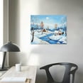 thumbnail image 4 of JRXY Winter Landscape Frozen River In The Forest Lake House Canvas Wall Art picture 3, 4 of 5