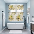 thumbnail image 4 of Farmhouse Kitchen Curtains Valances and Tiers Set of 3 Summer Yellow Green Lemon Gnomes Branches Linen Tier Curtains and Valance with Rod Pocket for Small Windows, 27.5"x24", 4 of 9