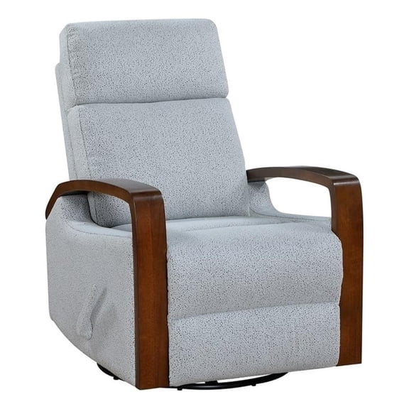 Lexicon Margerie Boucle Swivel Glider Reclining Chair in Gray