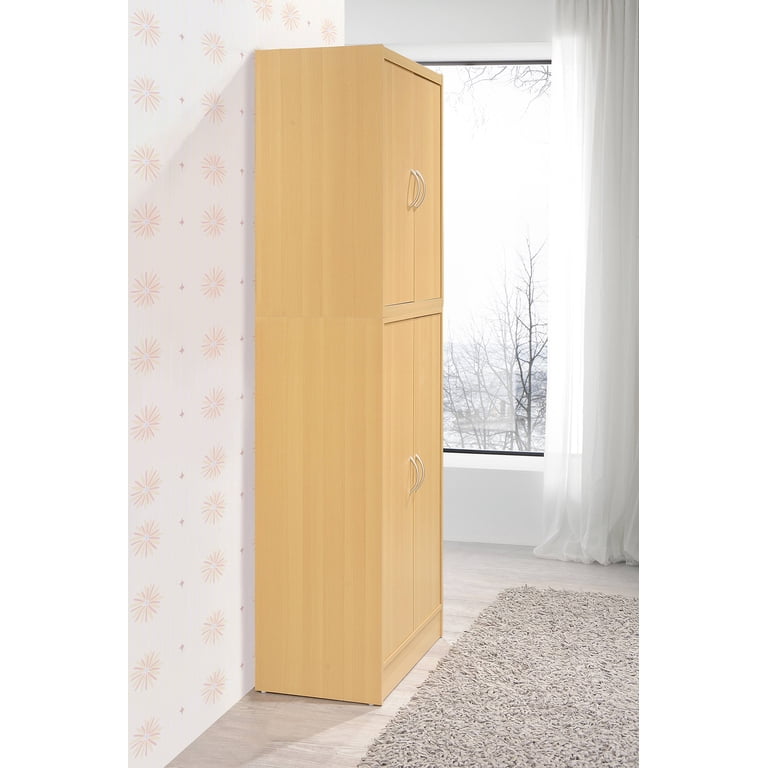 Hodedah 4-Door Kitchen Pantry with 4-Shelves, Chocolate-Grey