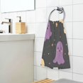 thumbnail image 3 of Yayeee 2 Pack Hand Towels for Bathroom 100% Cotton 16" x 28" Soft Absorbent Kitchen Towel, Black Halloween Ghosts, 3 of 7
