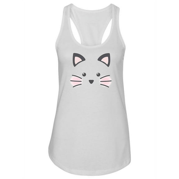 A Cute Cat Face Tank Women -Image by Shutterstock, Female Medium