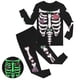 thumbnail image 4 of Pijama de esqueleto que brilla en la oscuridad, disfraz de Halloween para niños, a rayas, a cuadros, con luz nocturna, varios tamaños, 4 of 5