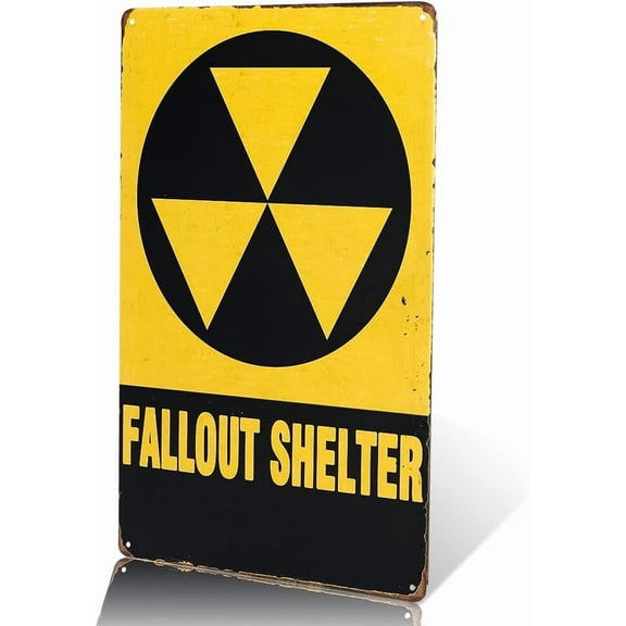 Christmas Gifts Fallout Shelter Vintage Look Reproduction Metal tin Sign Metal Tin Sign 12 X 8 Inch