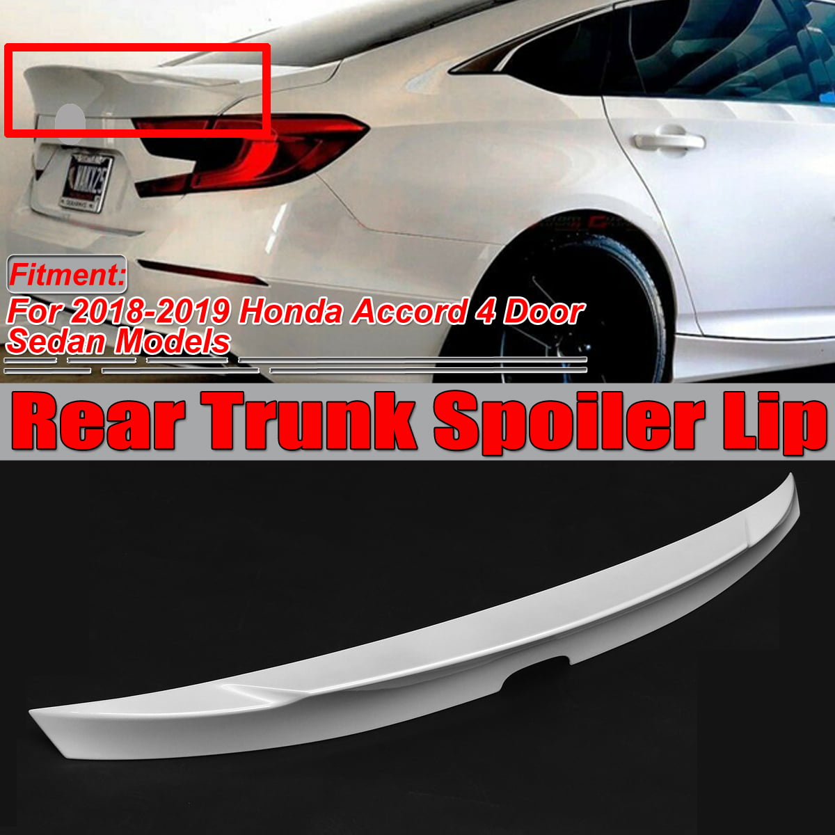PAINTED TO MATCH  REAR SPOILER FOR A HONDA ACCORD 4-DOOR FACTORY STYLE 2013-2017