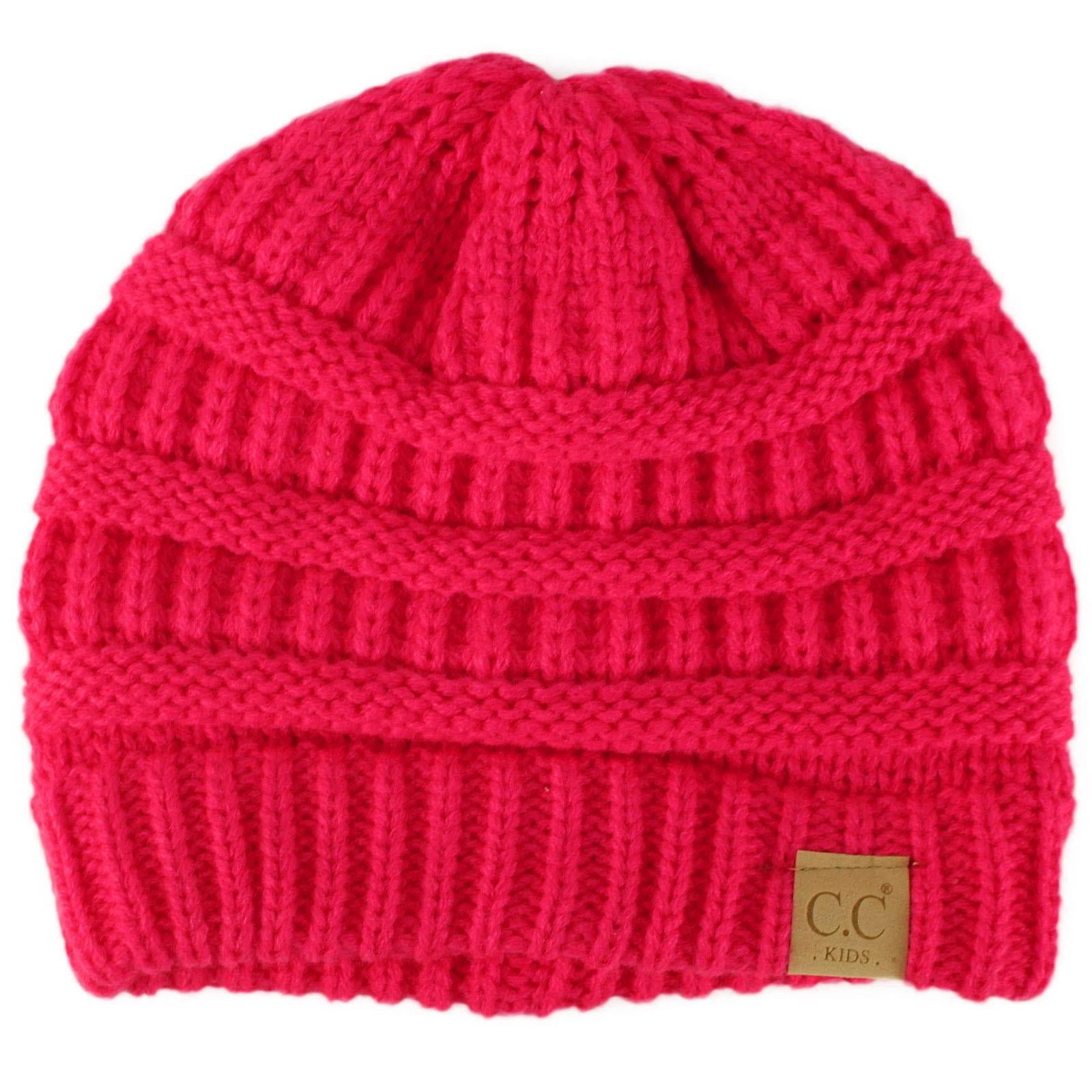 Kids Ages 2-7 Warm Chunky Thick Stretchy Knit Slouch Beanie Skull Hat