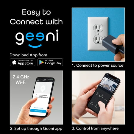 Geeni Aware 1080p Indoor Smart Home Security Camera with 2-Way Talk, Night Vision and Motion Alerts, Works with Alexa and Google Assistant, No Hub Required, White (2 Pack)